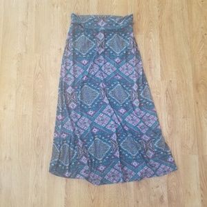 Tribal Pattern Maxi Skirt